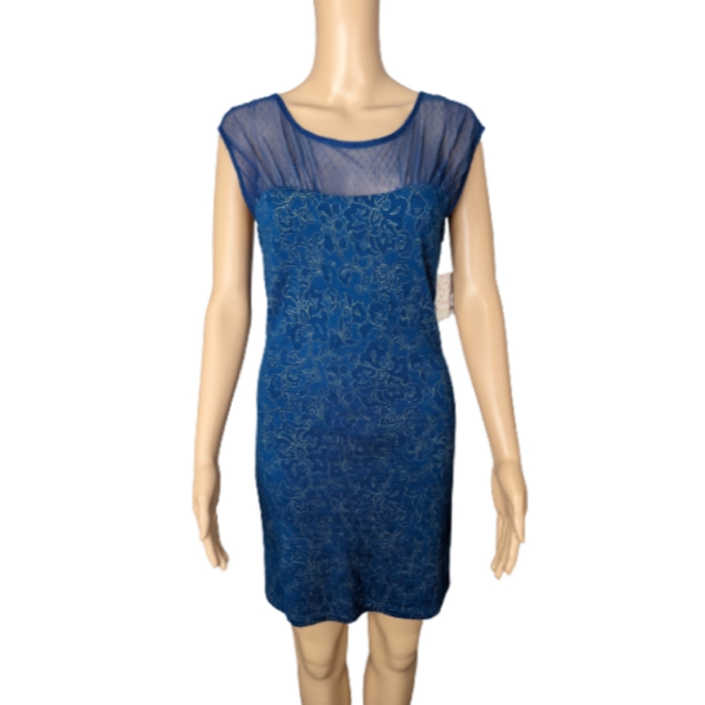 Free People Blue Dragonfly Mesh Dress M
